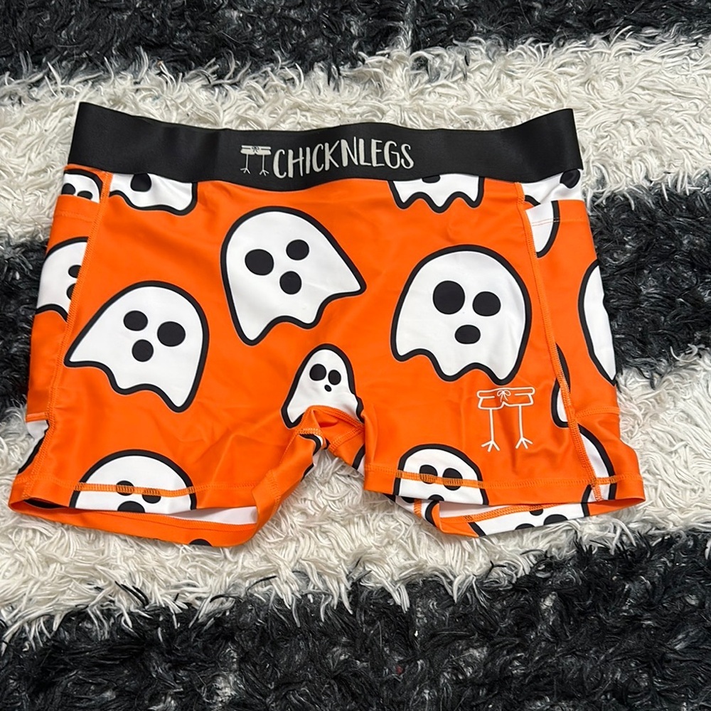 ChicknLegs Orange Ghost Compression Shorts, 3 Inches, Sz XL, NWT